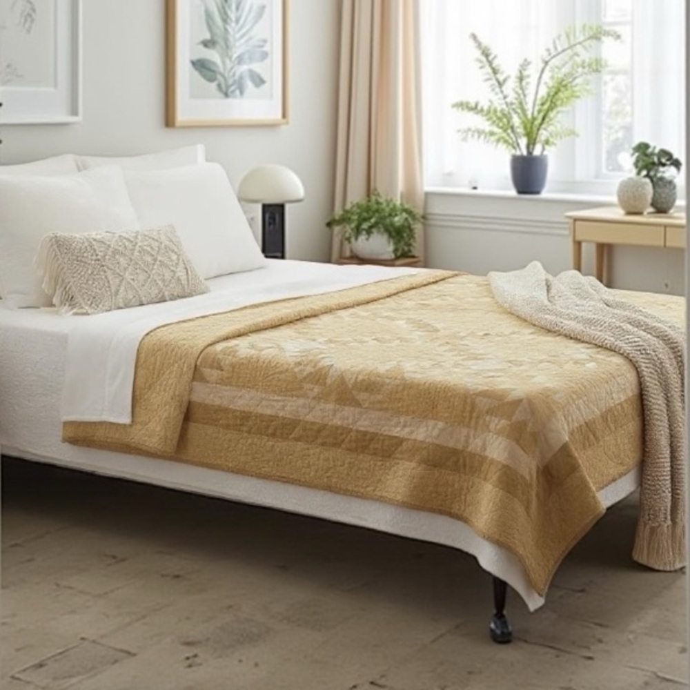 Handmade Wild Goose Chase Throw Quilt